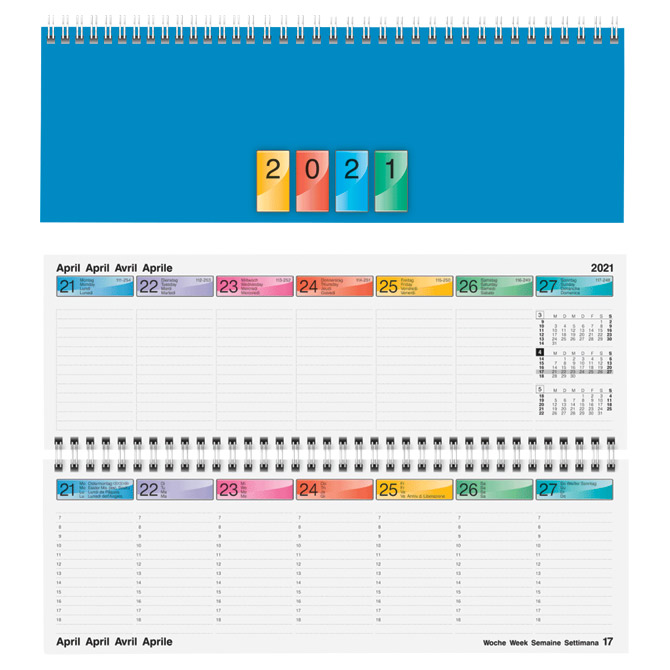 Planer stolni tjedni Dataline plastificirani Brunnen 10-77240 svijetlo plavi