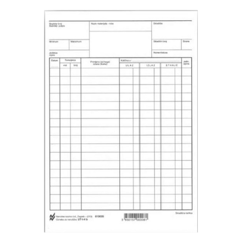 Skladišna kartica 100/1